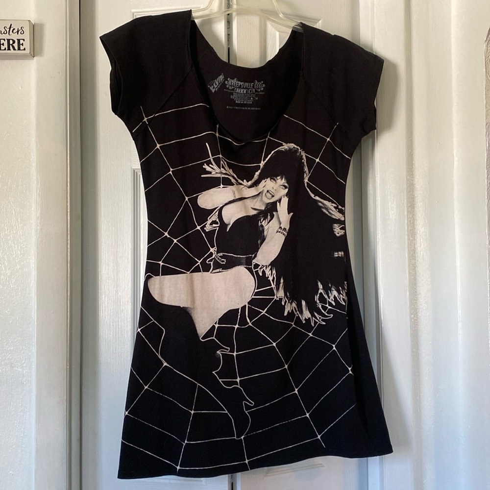 KREEPSVILLE ELVIRA Mistress of the Dark T-shirt Dress/Tunic! Size XL